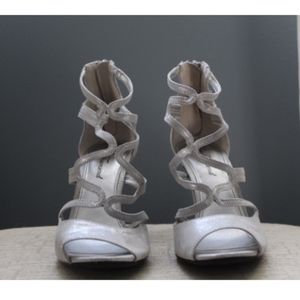 Silver Strappy Heels